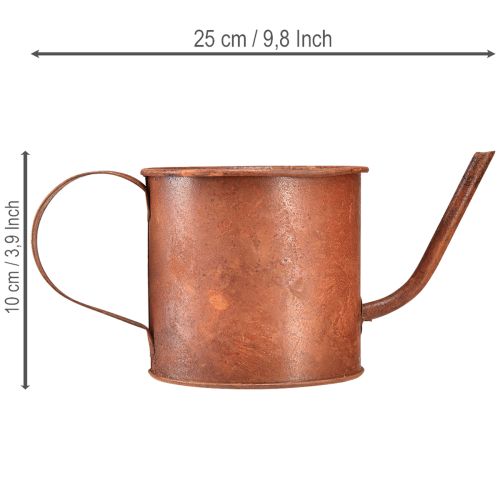 Produkt Rdzawa dekoracyjna konewka, mini doniczka, metalowa, Ø10cm, wys.9cm