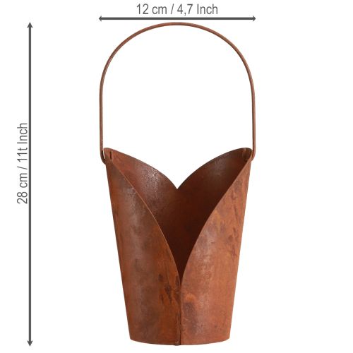 Produkt Serce dekoracyjne z metalu w kolorze rdzy z uchwytem do zawieszenia, 12 x 15,5 cm, 2 sztuki