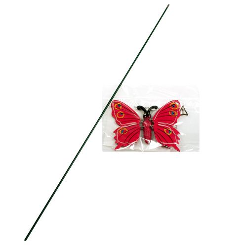 Floristik24 Motyl na patyku 8cm Różowy