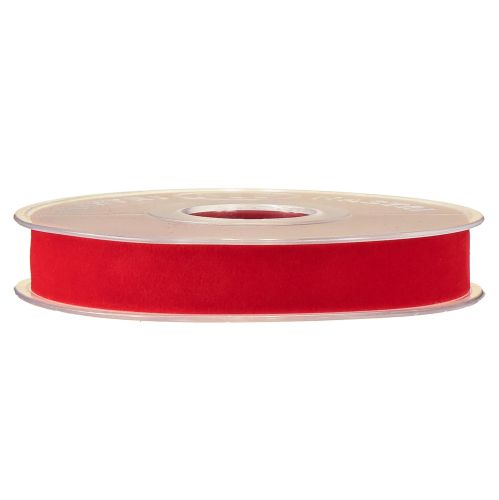 Produkt Wstążka ozdobna aksamitna czerwona welurowa 15mm 7m