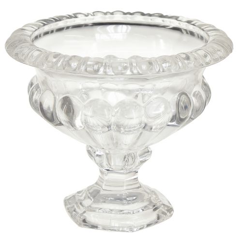 Produkt Klasyczna szklana misa z podstawą w stylu vintage – Przezroczysta, Ø13 cm x 11 cm – Uniwersalne zastosowanie do dekoracji trofeów