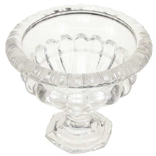 Produkt Klasyczna szklana misa z podstawą w stylu vintage – Przezroczysta, Ø13 cm x 11 cm – Uniwersalne zastosowanie do dekoracji trofeów