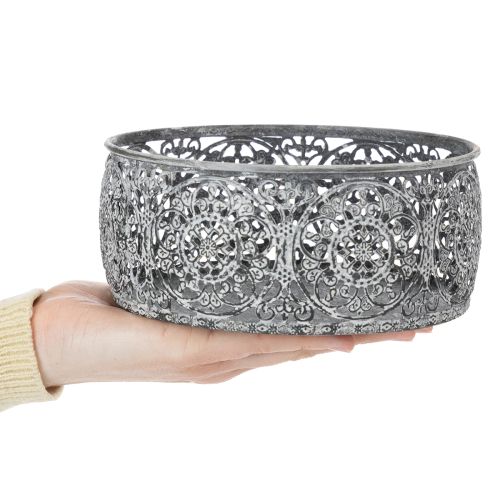 Produkt Dekoracyjna metalowa miska, wzór szaro-biały, Ø16/19,5/23,5 cm, zestaw 3 sztuk