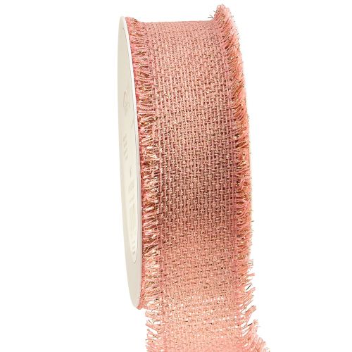 Produkt Wstążka jubilerska ozdobna wstążka z frędzlami różowe złoto W40mm L15m
