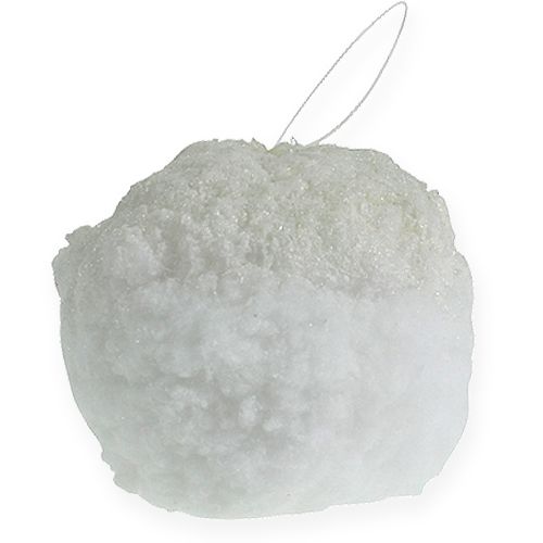 Floristik24 Kula śnieżna z brokatem biała 25 cm