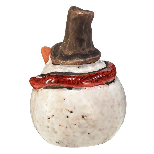 Produkt Figurka bałwana ceramicznego, biała, 6,9cm – dekoracja świąteczna zimowa – 6 szt