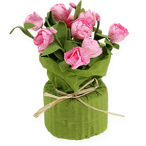 Floristik24 Dekoracja stołu mini róże w kolorze różowym 16cm