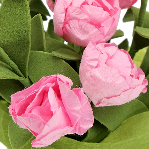 Floristik24 Dekoracja stołu mini róże w kolorze różowym 16cm