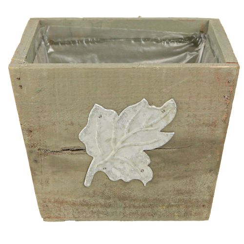 Produkt Drewniana skrzynka na rośliny Shabby Chic Szara 11×14,5×14cm
