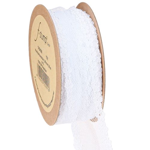 Produkt Wstążka koronkowa wstążka ślubna wstążka dekoracyjna koronka biała 28mm 20m