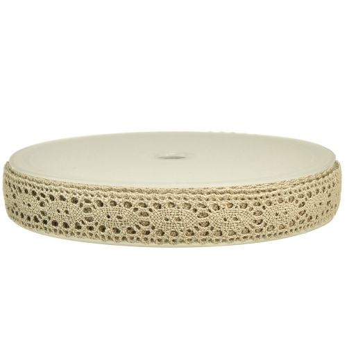 Produkt Wstążka koronkowa ozdobna wstążka koronkowa beżowa B18mm 20m