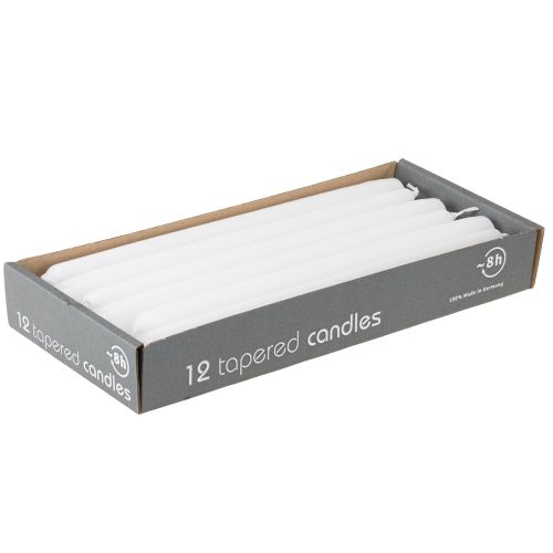 Produkt Świece stożkowe 250/23 świece białe 12 sztuk