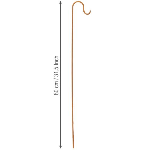 Produkt Pręt z hakiem, metalowy element dekoracyjny do ogrodu w kolorze rdzy, wys. 80 cm, 3 szt.