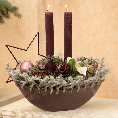 Produkt Świece stożkowe świece jednokolorowe bordowe 50x300mm 4 szt