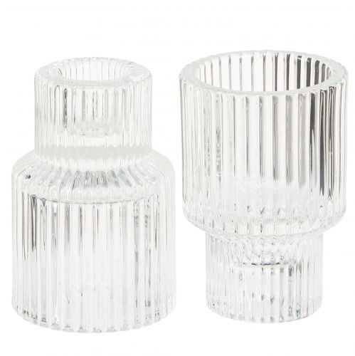 Produkt Świecznik w kształcie kija Szklany świecznik na podgrzewacz Ø5cm W8cm 4 szt