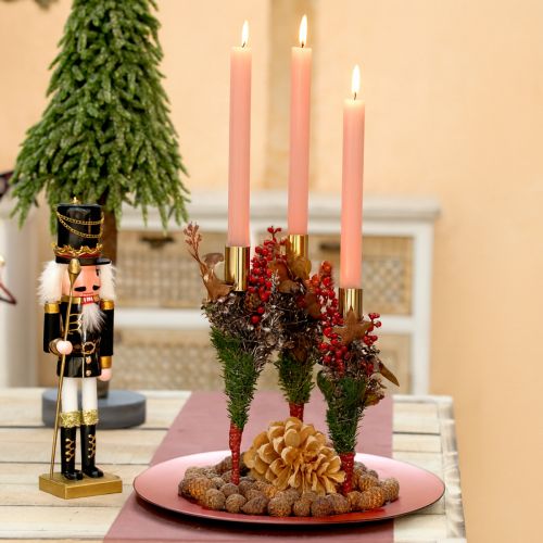 Floristik24 Złoty metalowy świecznik nowoczesny 21,5cm 4 sztuki