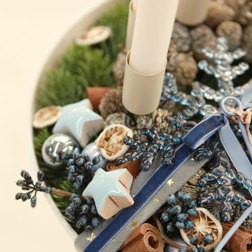 Świecznik metalowy na patyku, beżowy, wys. 11 cm, 4 sztuki | Floristik24.pl