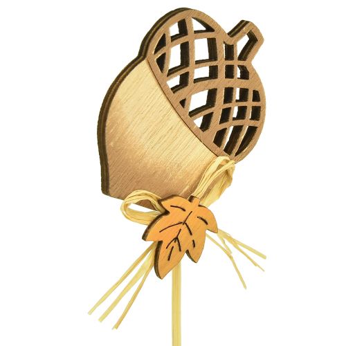 Produkt Wtyczka kwiatowa żołędzie drewniane dekoracja jesienna 7x10cm 12 szt
