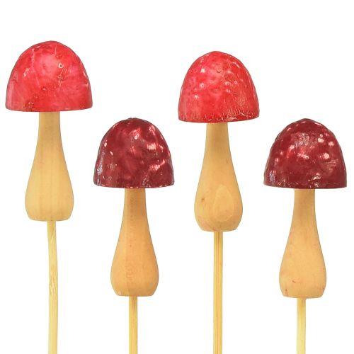 Produkt Wtyczka kwiatowa grzybkowa dekoracyjna drewniana wtyczka czerwona Ø2,5cm 8 sztuk