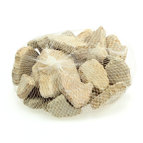 Floristik24 Kamienie mozaikowe w siatce jasny brąz mat 3cm - 8cm 1kg