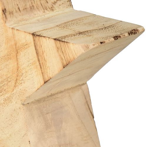 Produkt Rustykalna gwiazda dekoracyjna z drewna paulowni - naturalny wzór, Ø 15 cm, grubość 6 cm - wszechstronna dekoracja drewniana - 2 sztuki