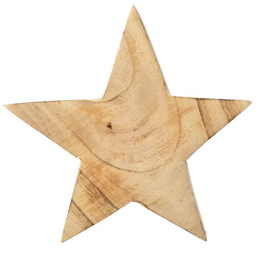 Produkt Rustykalna gwiazda dekoracyjna z drewna paulowni - naturalny wzór, Ø 15 cm, grubość 6 cm - wszechstronna dekoracja drewniana - 2 sztuki