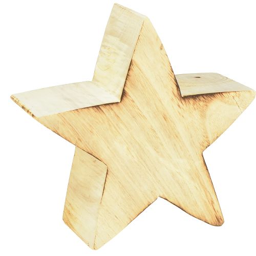Produkt Rustykalna gwiazda dekoracyjna z drewna - wygląd naturalnego drewna, 20x7 cm - wszechstronna dekoracja pokoju