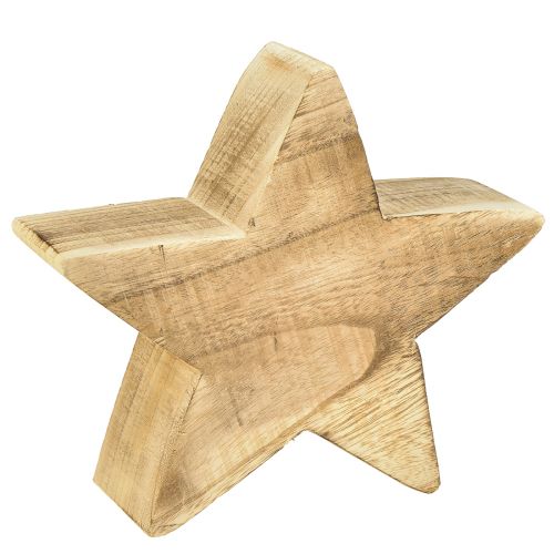 Produkt Rustykalna gwiazda dekoracyjna z drewna paulowni - wygląd naturalnego drewna, 25x8 cm - wszechstronna dekoracja pokoju