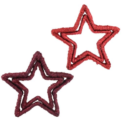 Produkt Gwiazdka na stojak dekoracja świąteczna juta czerwona 13/18cm 4szt