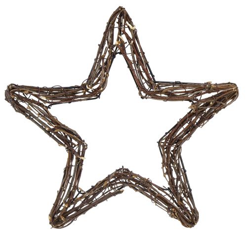 Floristik24 Gwiazdki do zawieszenia na wianek na drzwi wierzba naturalna 28cm 4szt