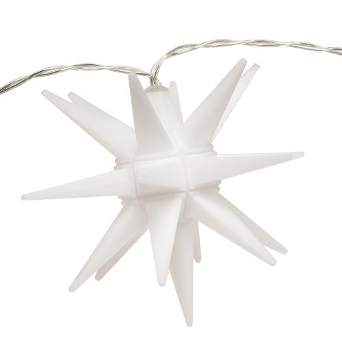 Produkt Gwiaździsty łańcuch świetlny biały LED, zegar wewnętrzny, zewnętrzny, 225 cm
