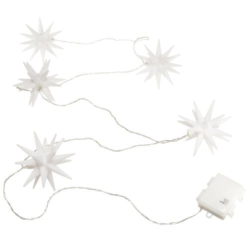 Produkt Gwiaździsty łańcuch świetlny biały LED, zegar wewnętrzny, zewnętrzny, 225 cm