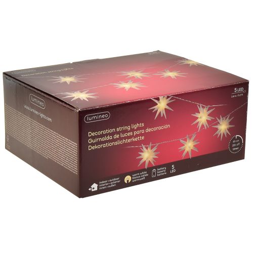 Produkt Gwiaździsty łańcuch świetlny biały LED, zegar wewnętrzny, zewnętrzny, 225 cm