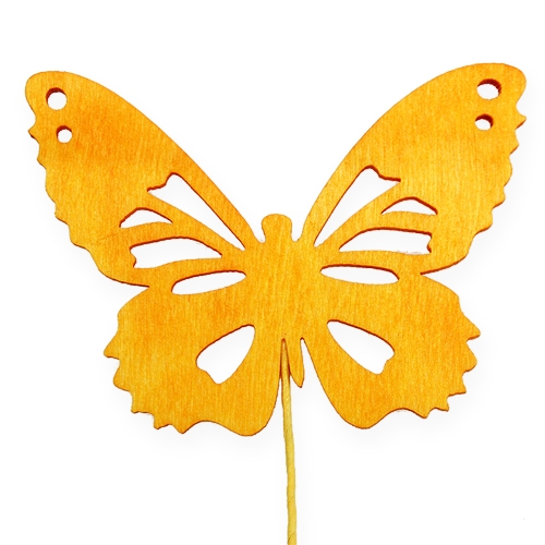 Motylki ozdobne na druciku 3-kolorowe 8cm 18szt.