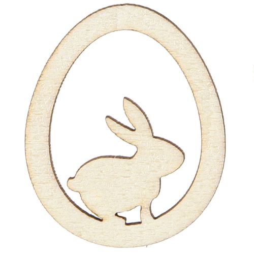 Floristik24 Ozdoby wielkanocne do rękodzieła, jajko zajączka, drewno naturalne, 4 cm, 72 sztuki
