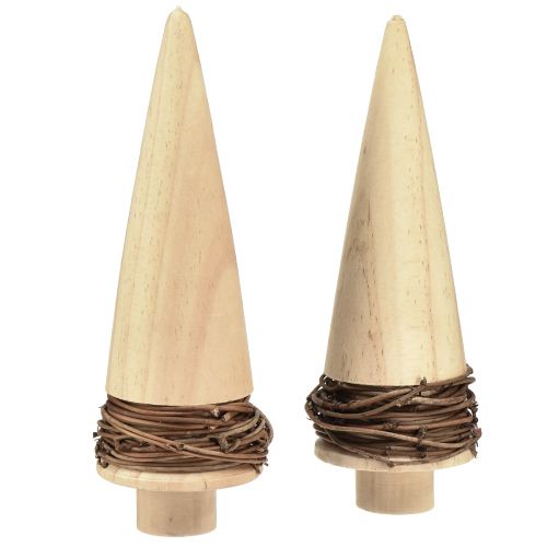 Choinka drewniana naturalna dekoracja stołu Boże Narodzenie W18cm 2 szt