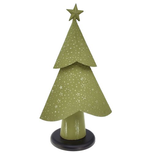 Produkt Choinka metalowa gwiazda z drewna srebrno-zielona wys. 46,5 cm