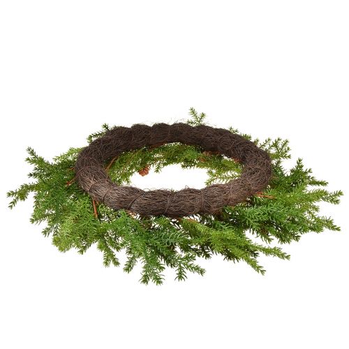 Produkt Wianek jodłowy sztuczny z szyszkami zielono-brązowy Ø49cm