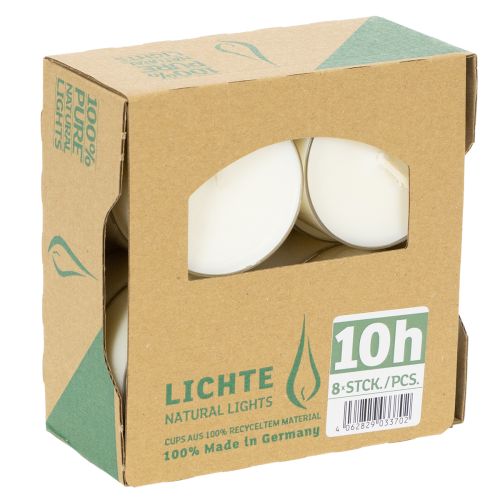 Produkt Podgrzewacze Pure Nature Lights, czas palenia 10 godzin, świece z wosku rzepakowego, 8 sztuk