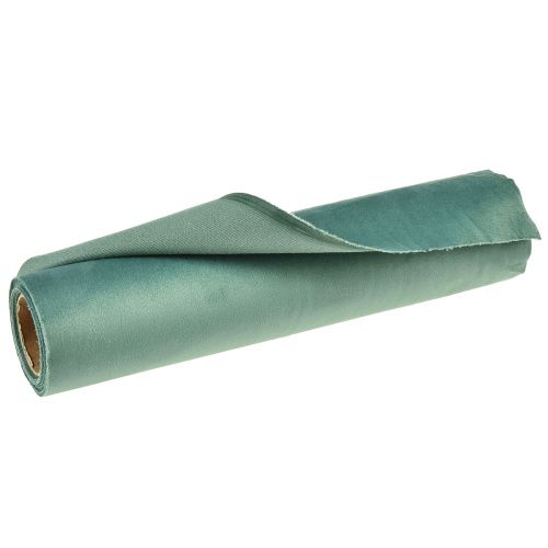 Produkt Bieżnik aksamitny zielony turkusowy, tkanina dekoracyjna 28×270cm - elegancki bieżnik do świątecznej dekoracji