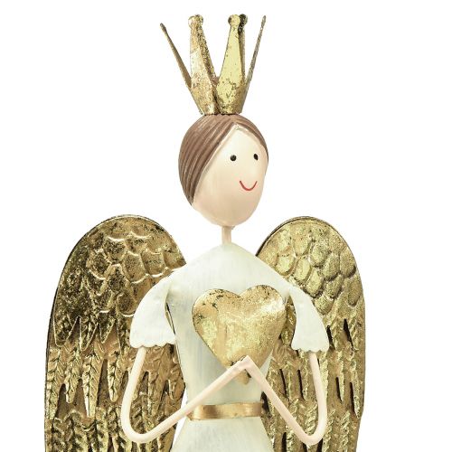 Produkt Dekoracja stołu metalowa figurka anioła z sercem z białego złota W54cm