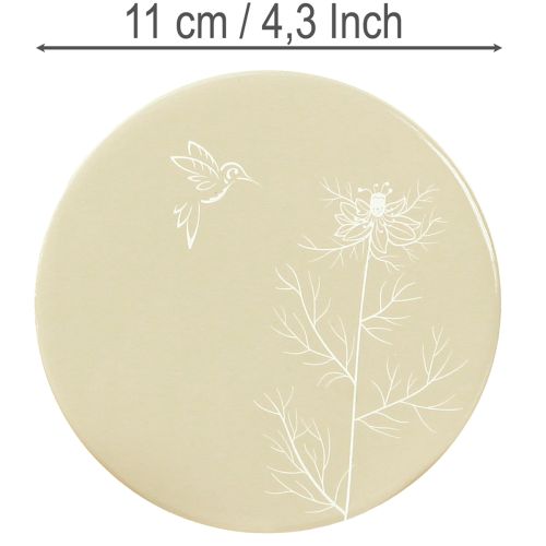 Produkt Podkładki pod stół Spring Bird Brązowo-Białe Ø11cm 6 szt