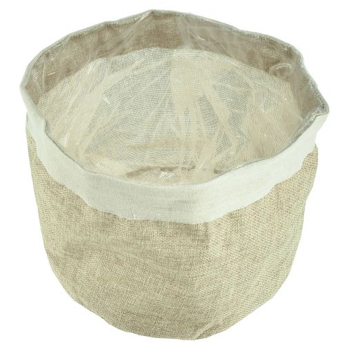 Produkt Sadzarka Kosz z tkaniny jutowej Naczynie Naturalny Ø21cm W19cm 3szt