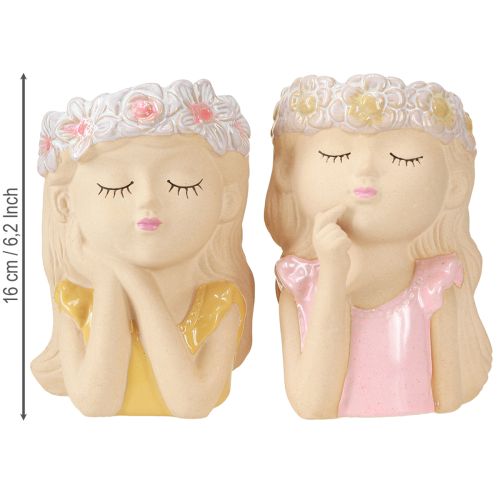 Produkt Wazon dekoracyjny ceramiczny doniczka dziewczyna Ø7,5cm wys.16cm 2szt