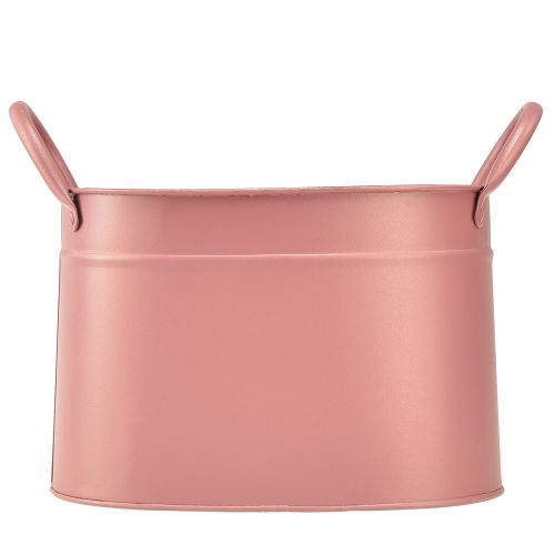 Produkt Donica metalowa owalna doniczka różowa 24/21/18cm, zestaw 3 sztuk
