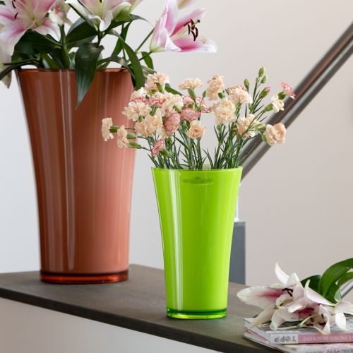 Floristik24 Wazon Zielony Wazon Kwiatowy Wazon Dekoracyjny Oliwkowy Musujący Ø16,5cm H27cm