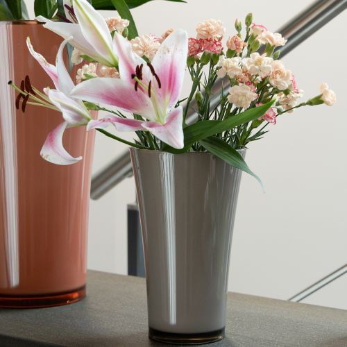 Floristik24 Wazon „Fizzy” Ø16cm H27cm platynowoszary 1 szt.