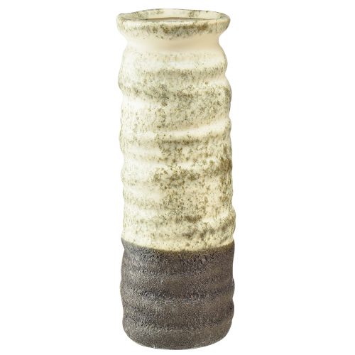 Produkt Dekoracja ceramiczna wazonu do suchej florystyki kremowo-szaro-zielona wys. 34cm