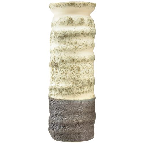 Produkt Dekoracja ceramiczna wazonu do suchej florystyki kremowo-szaro-zielona wys. 34cm