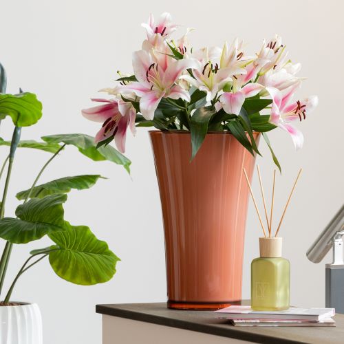 Floristik24 Wazon Różowy Wazon Podłogowy Wazon Dekoracyjny Fizzy Siena Ø28,5cm H45cm